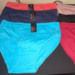 Womens Fashion 6-pack Underwear Briefs Cotton Butterfly Embroidered